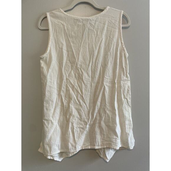 NWT Maya Jones Imports Size S Cream Tunic Tank Top 100%Cotton Handmade Guatemala - Picture 2 of 6